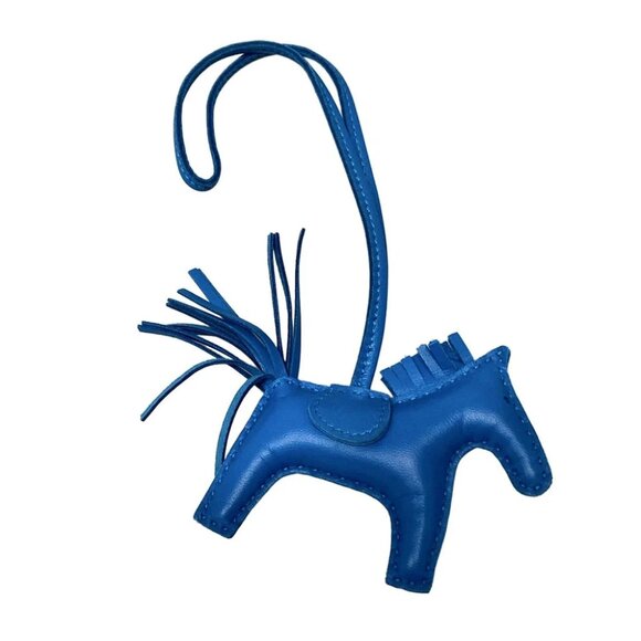 Auth HERMES Rodeo Charm PM Blue Zanzibar Agneau Milo U Bag Charm - Picture 2 of 8